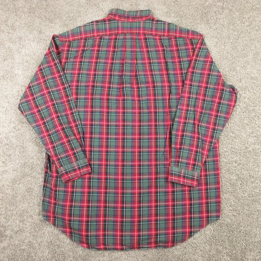 Vintage Polo Ralph Lauren Shirt Mens XL Green Red Plaid Blake Oxford Button Up